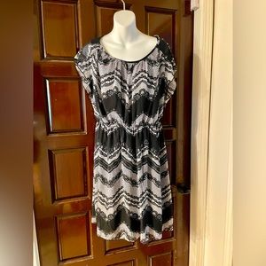 Pretty Black and Gray Fun Dress 14W